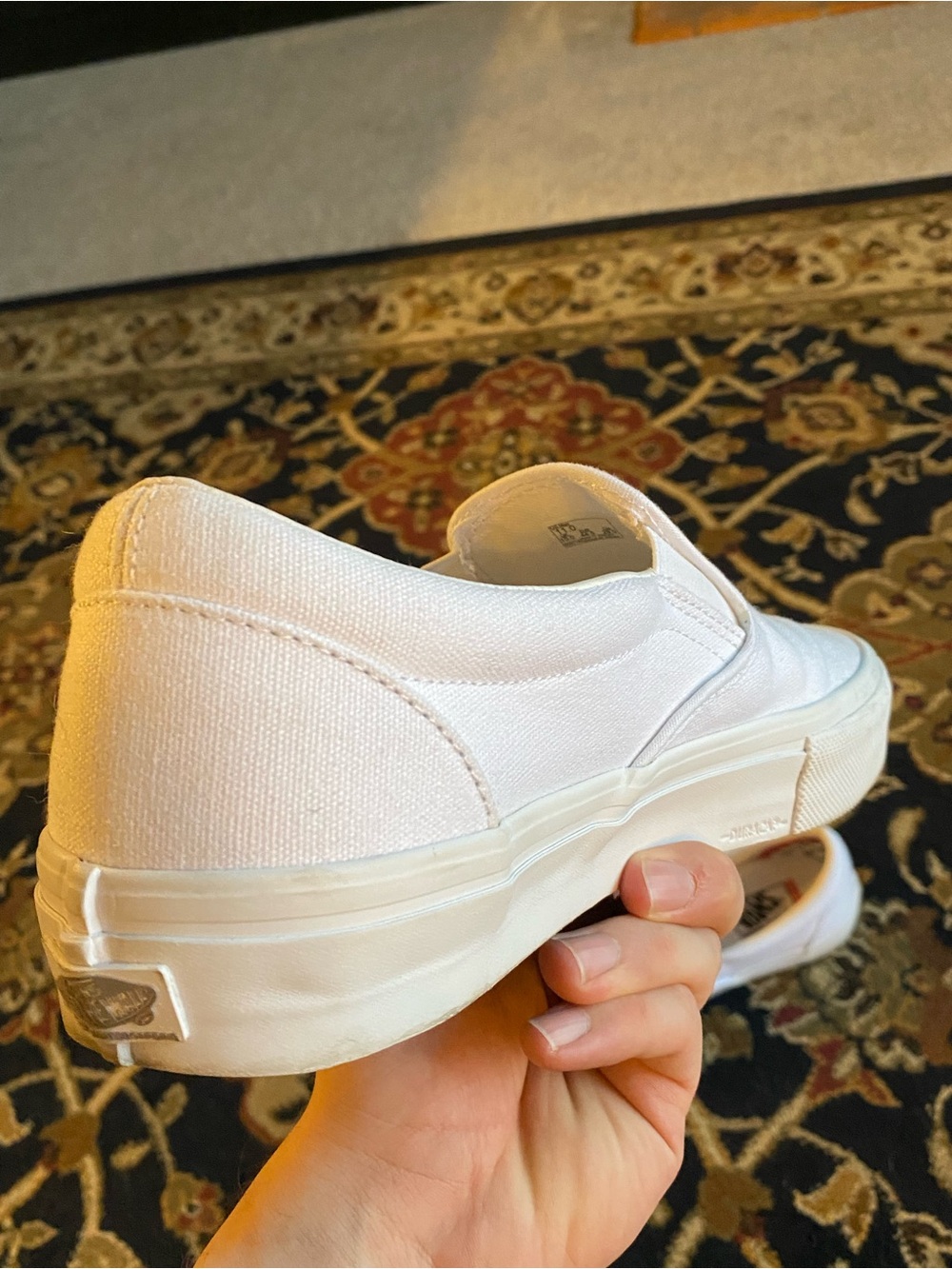 Vans White Classic Slip-On Canvas Loafers - Picture 3 of 11